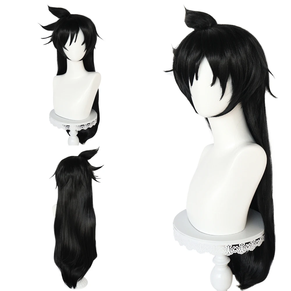 

High-Quality Anime Detective Ran Mouri Cosplay Synthetic Hair 30-Inch Black Long Hair Halloween Christmas Daily Party 2d Wig