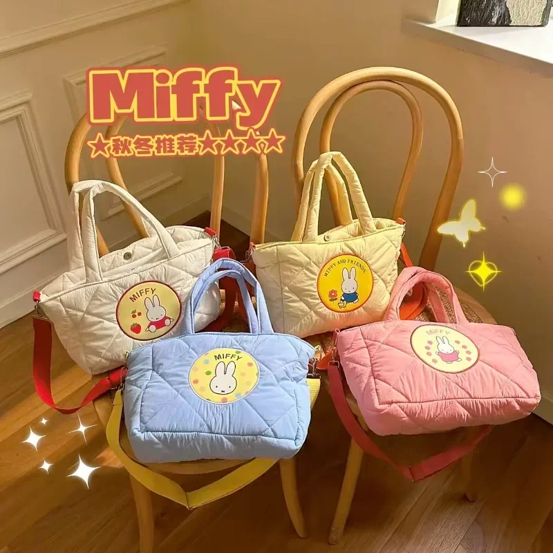 Paket selempang bahu tunggal wanita, Edisi Asli Miffy berlapis kartun indah Kawaii portabel musim gugur musim dingin