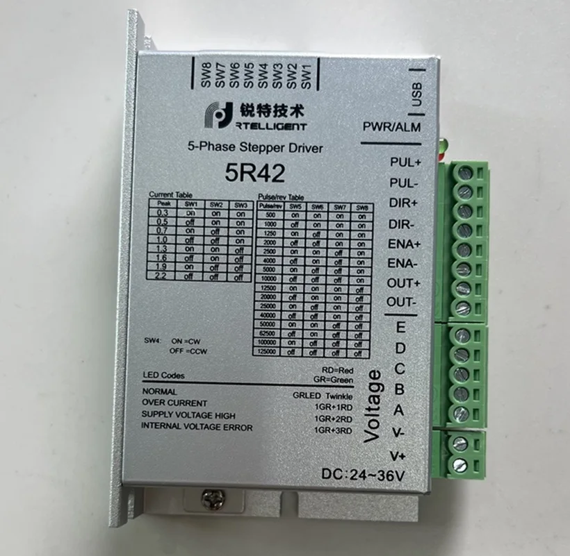 5R60 Nema 23 5 Phase 0.72 degree Stepper Motor Driver AC/DC Motor Driver Controller for Nema17 23 Stepper Motor