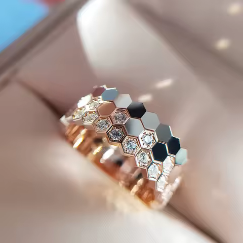 Huitan Fashion Simple Design Women Rings For Wedding Low-key Rose Gold Color/Silver Color Female Engagement Finger-ring Jewelry