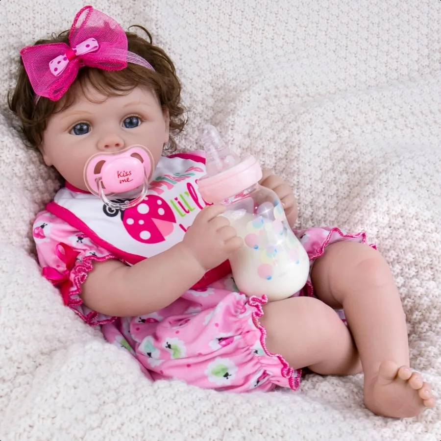 

Aori Lifelike Reborn Baby Dolls 22 Realistic Weighted Cloth Body Baby Girl with 3 4 Soft Vinyl Limbs Newborn Toddler Doll for A