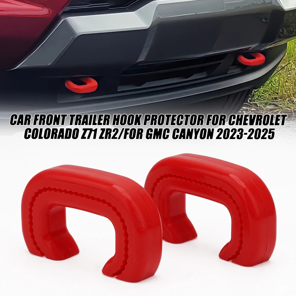 2PCS Trailer Hook Protective Cover For Colorado Z71 ZR2/for GMC Canyon 2023-2025 Front Waterproof Tow Hook Decoration Shell