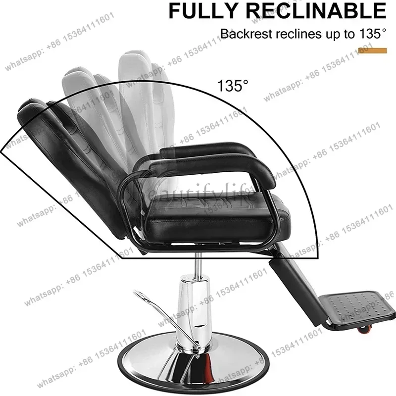 LSModern Simple Barber Chairs Hairdresser Luxury Professional Barbershop Barber Chairs Lift Swivel Salon Furniture Sillas FYBC