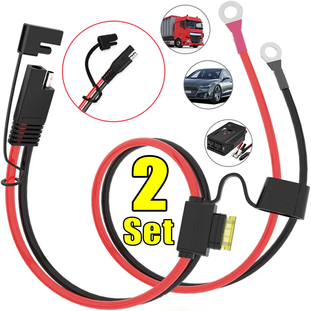 12-24V Charger Cable For Motorcycle Battery Terminal To SAE Quick Extension Cord Cable Connector For Battery Charger Moto Parts