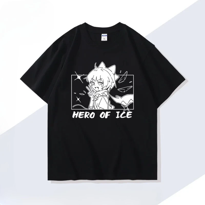 Anime TouHou Project Cirno Graphic T-shirt High-Quality Short Sleeve O-Neck Comfortable Streetwear Harajuku Y2k Men's Clothing