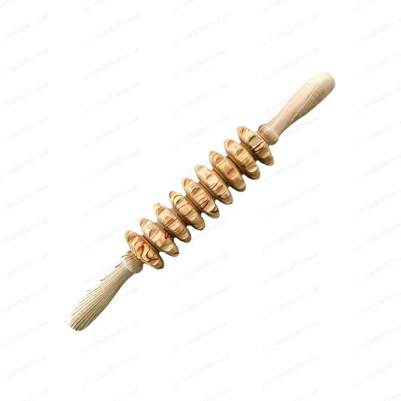 Wooden Muscle Relaxation Mace Massager Roller Fitness Meridian Yoga Bar Slim Leg Cervical Spine Roller Massage Stick