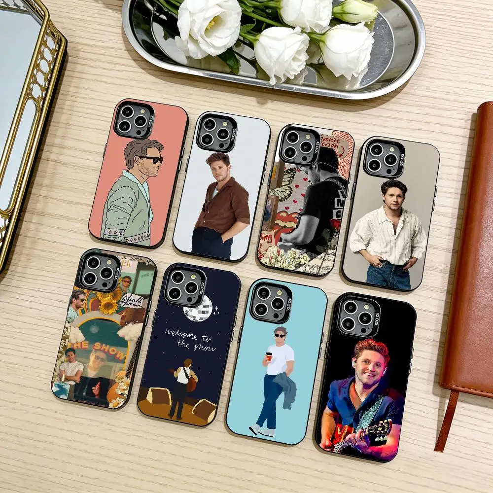 싱어-엔-니엘-엔-호란 아이폰17,16,15,14,13,12,11 플러스,프로 맥스 블랙 캔디 실버 폰 케이스