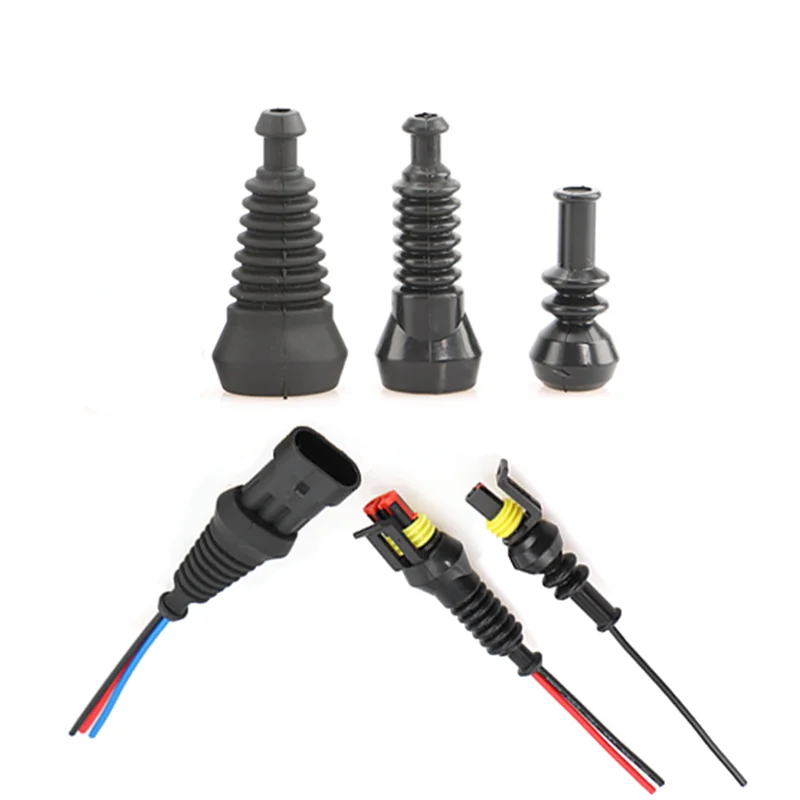 1Pcs Waterproof Rubber 1-6 Holes Durable Lnsulation 1.5 Series Male to Female Connectors Cable Protection Sheath For Automotive