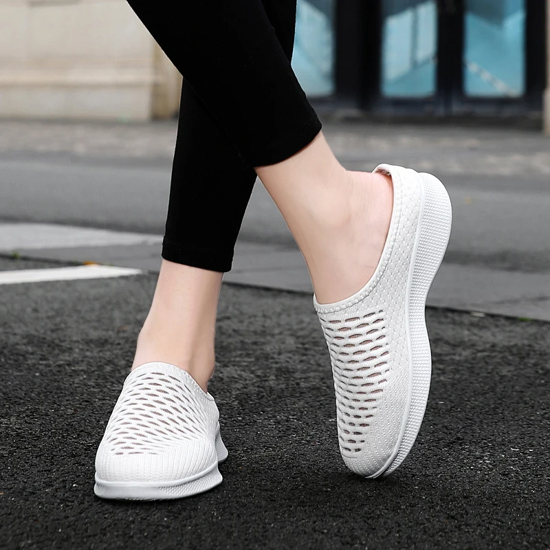 Women's Shoes Summer Flat Slipper Breathable Mesh Casual Sneakers Hollow Soft Sole Single Shoe for Women Zapatillas De Hombre