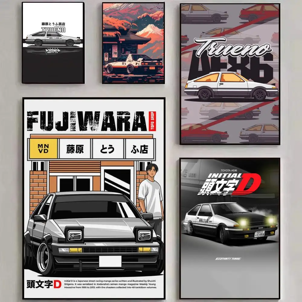 Initial D AE86 JDM Poster HD art sticky wall waterproof home living room bedroom bar aesthetic decoration