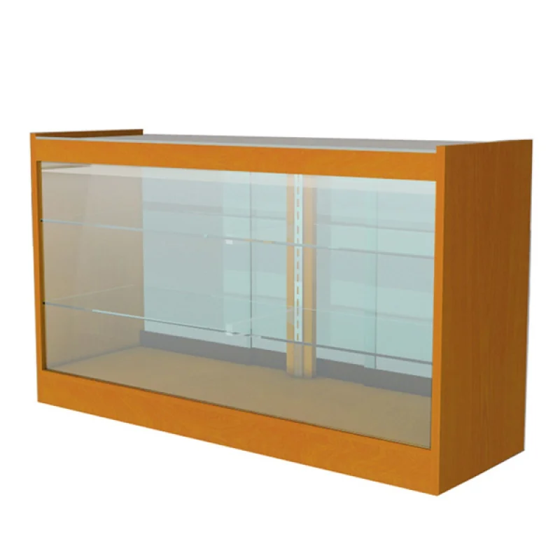 

Custom. checkout counter handbag retail display cabinet MDF board glass showcase