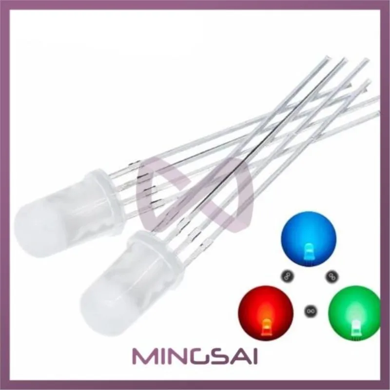 10pcs 5mm RGB LED Common Cathode / Common Anode Tri-Color Emitting Diodes f5 RGB Diffused / Transparent Highlight for arduino