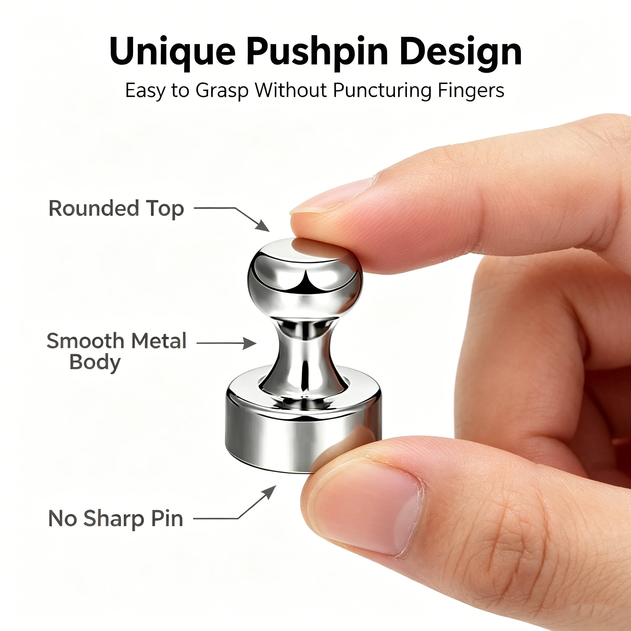 24PCs Super Strong Neodymium Magnet Magnetic Pushpins Sucker Thumbtack Steel Magnet Push Pin for Refrigerator Whiteboard