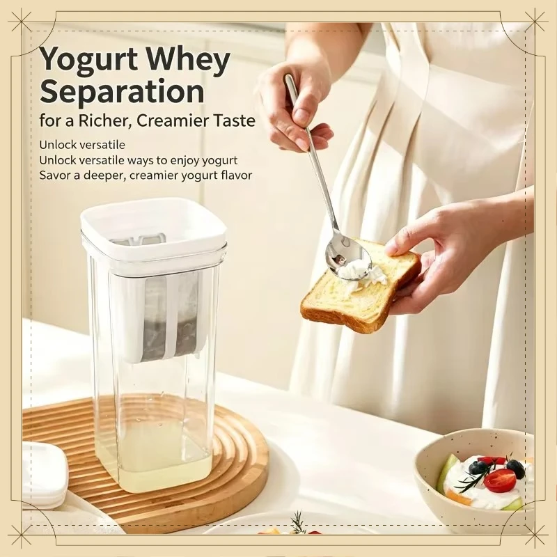 2-in-1 Greek Yogurt Maker Whey Separator Kit Ultra-Fine Mesh Large Capacity Family DIY Kitchen Strainer