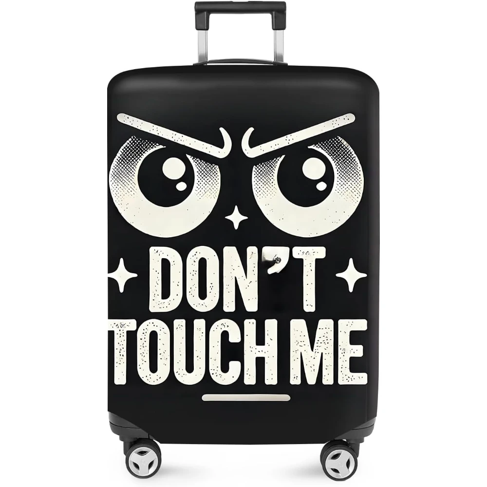 

Забавный чехол для багажа «Don't Touch Me», жирный черный чехол для чемодана с дизайном Angry Eyes, растягивающийся, моющийся для путешествий