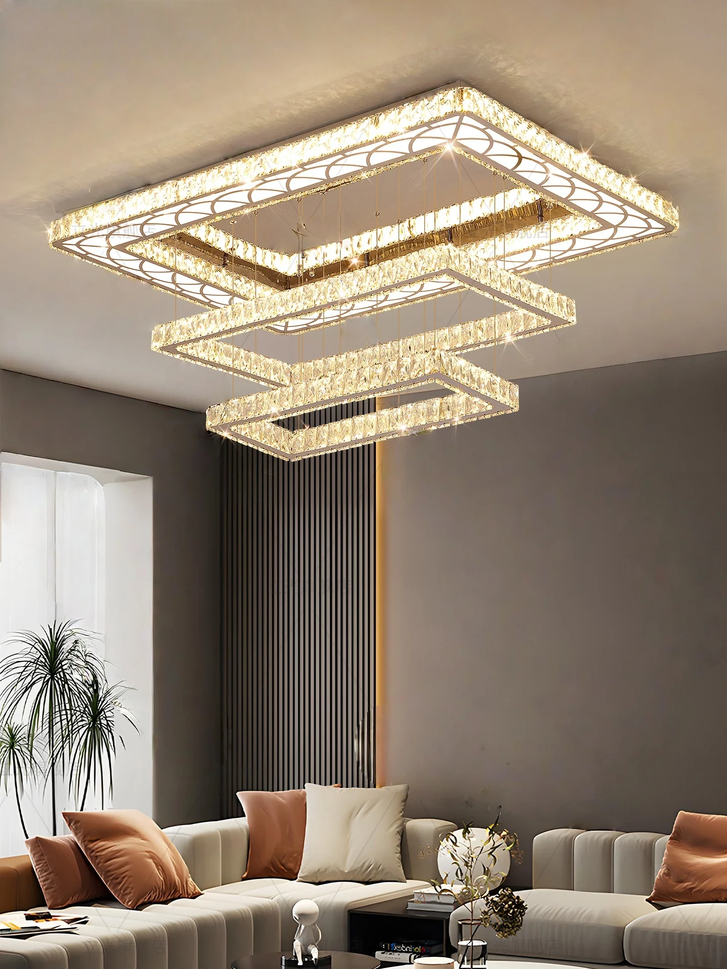 Modern Light Luxury Led Ceiling Crystal Light Home Decoration Living Room Bedroom Hotel Restaurant