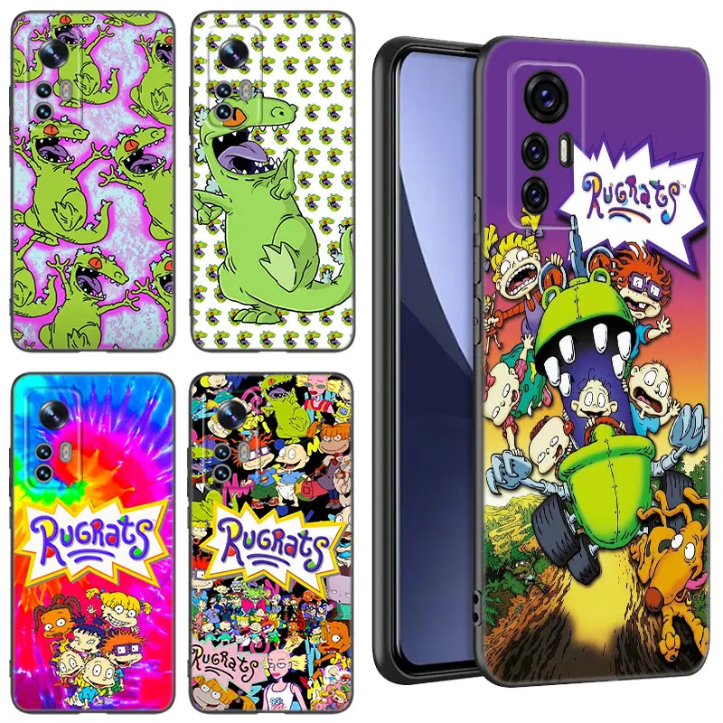 Cartoon R-Rugrats Black Silicone Phone Case For Xiaomi Mi 9 SE 8 10T 11 12 13 Lite 9T 11T 12S 12T 13T 14 Pro 5G NE 11i 12X