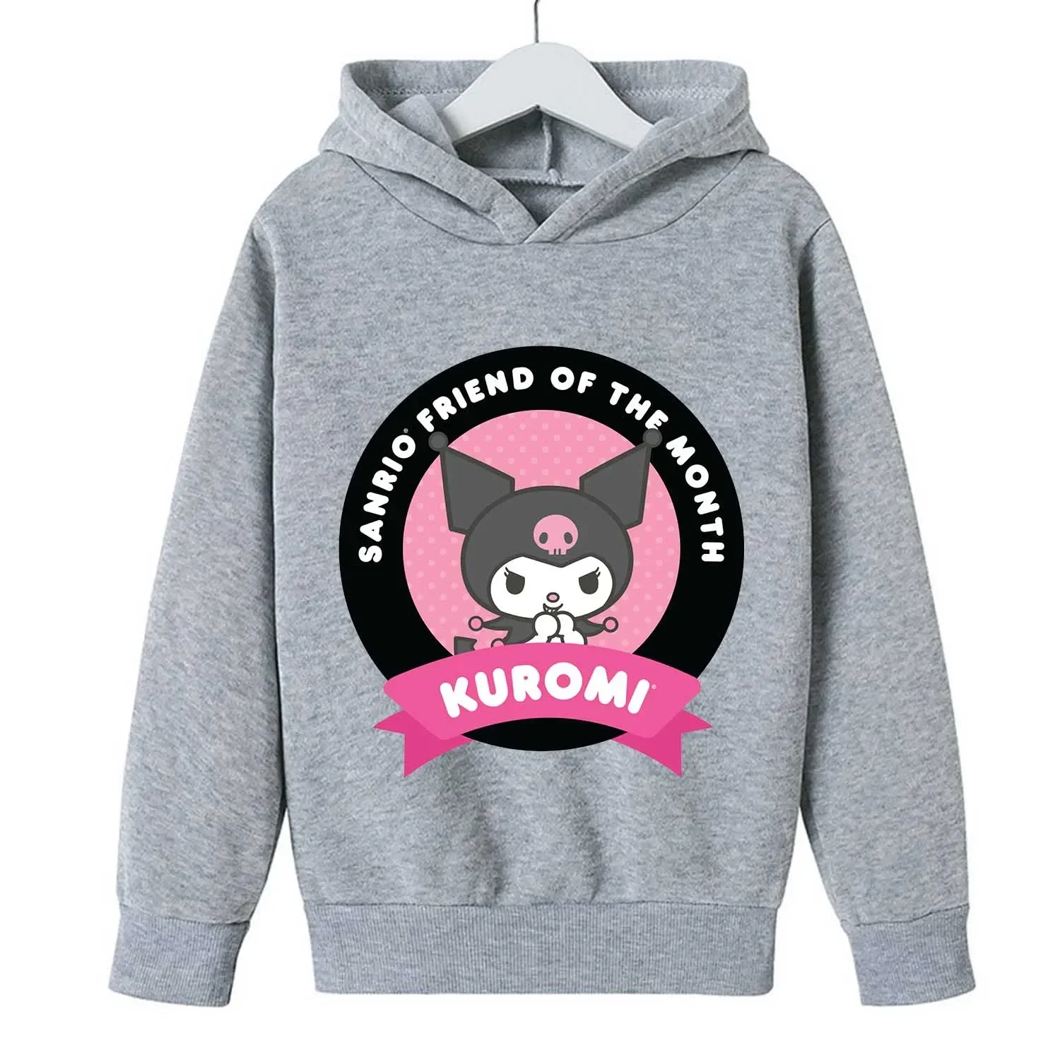 Sweat à capuche Kuromi Optics Cartoon Smile pour enfants, sweats à capuche pour filles, sweat-shirt mignon Sanurgente, vêtements pour filles, cadeau de Noël