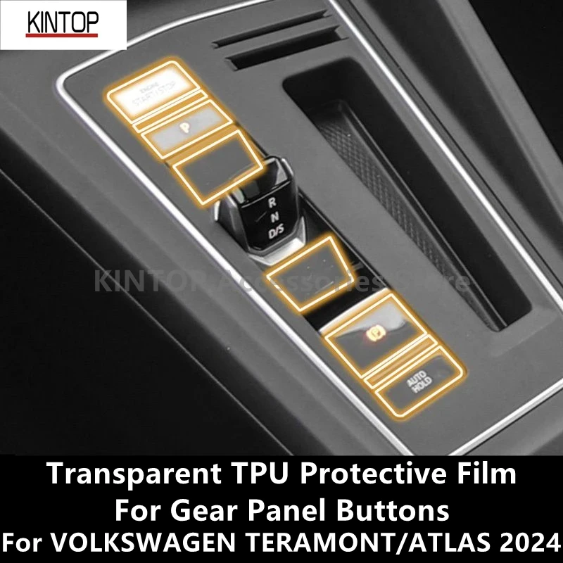 For VOLKSWAGEN TERAMONT/ATLAS 2024 Gear Buttons Transparent TPU Protective Anti-scratch Repair Film Accessories