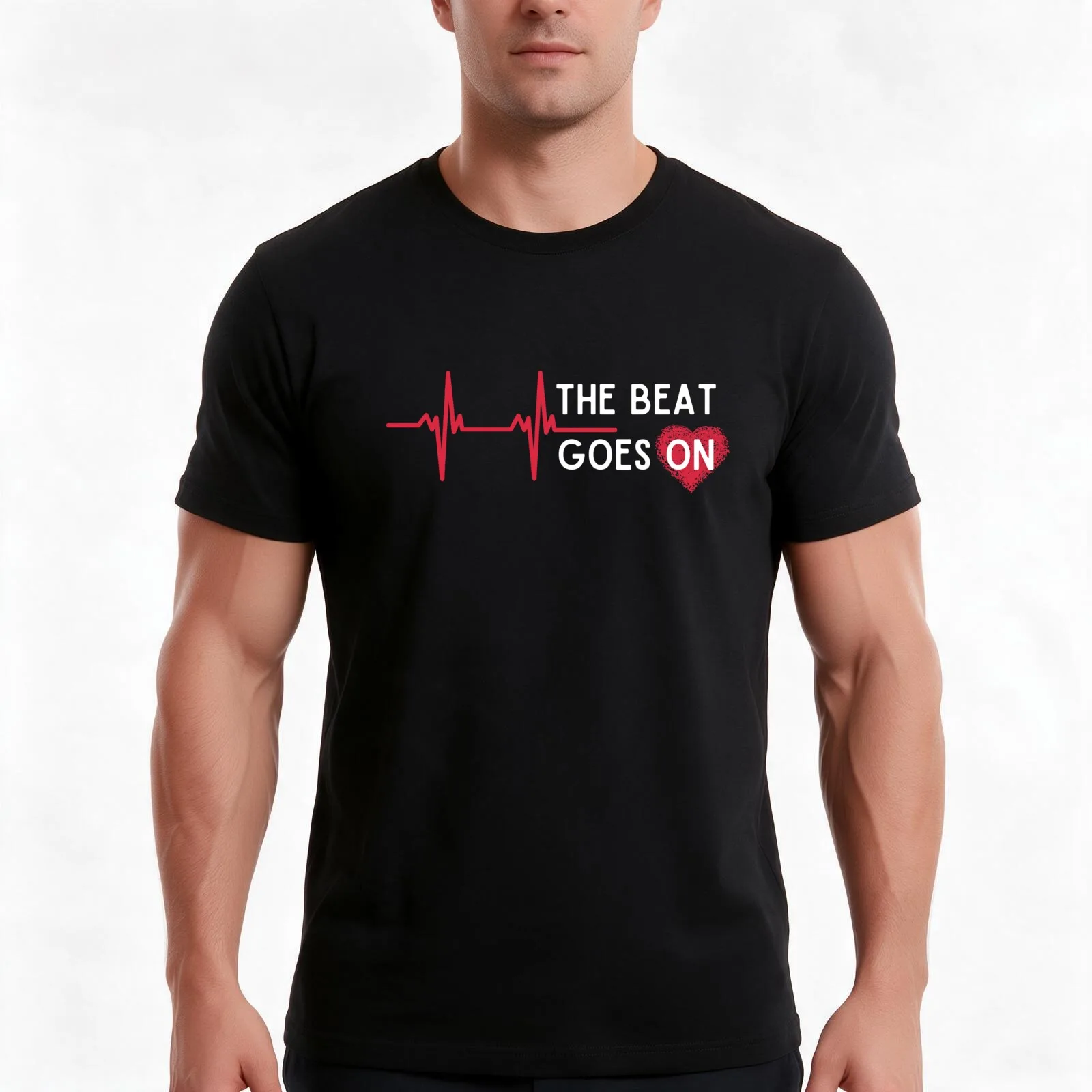 Heart Attack Surgery The Beat Goes On Survivor Rehab Recovery Men T Shirt t shirts for man cotton soft