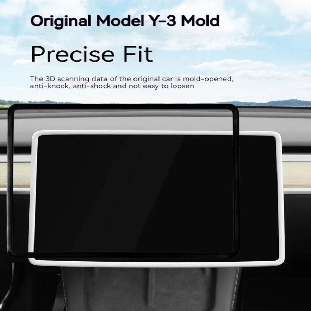 Cornice protettiva per schermo in Silicone per Tesla Model 3 Y Edge Cover Central Control Navigation Screen Protector Trim accessori per auto