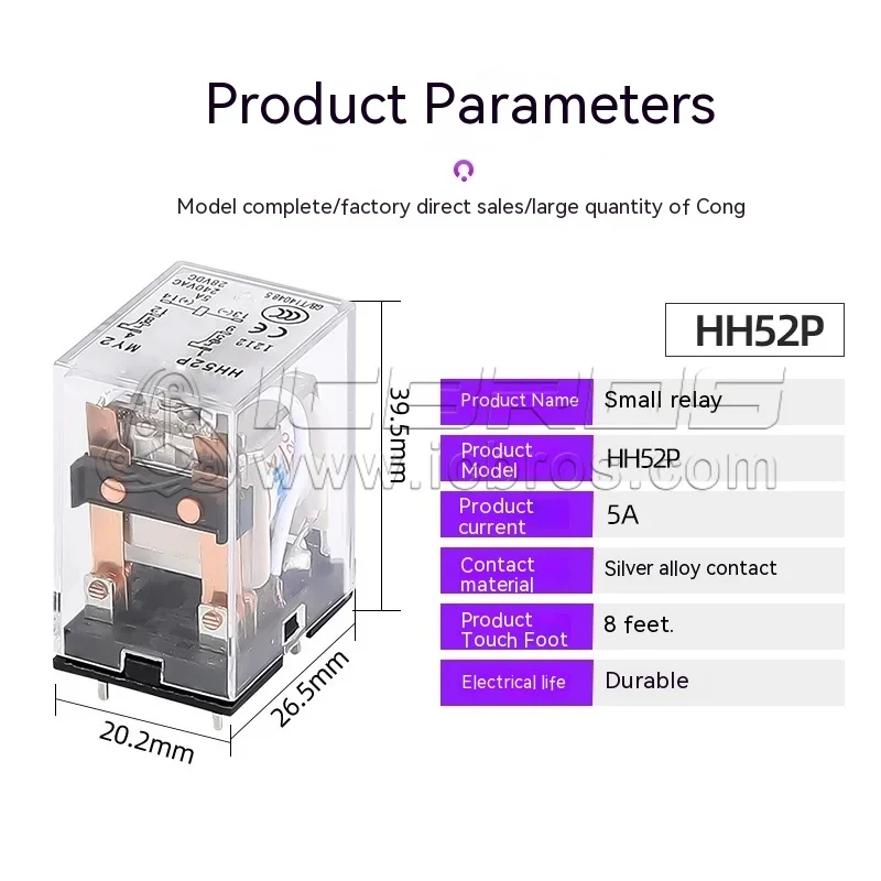 HH52P HH53P Middle 54P ElectromagnEtic Relay 220V AC HH62P24V Current 8-pin Welding Machine Small Pin AC220V DC12V DC24V