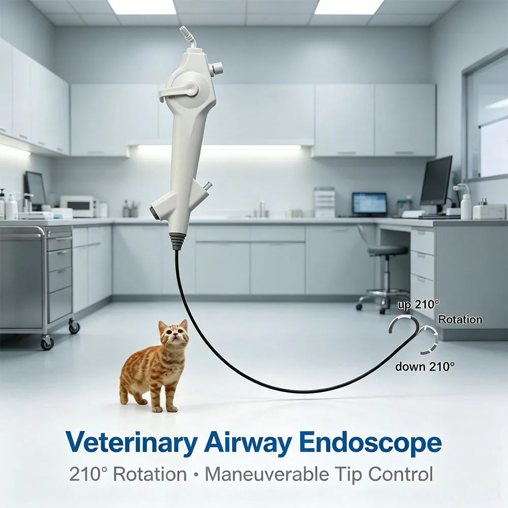 Disposable Sterile Flexible Electronic Veterinary Bronchoscope Single‑use Instrument for Canine and Feline Airway Interventional