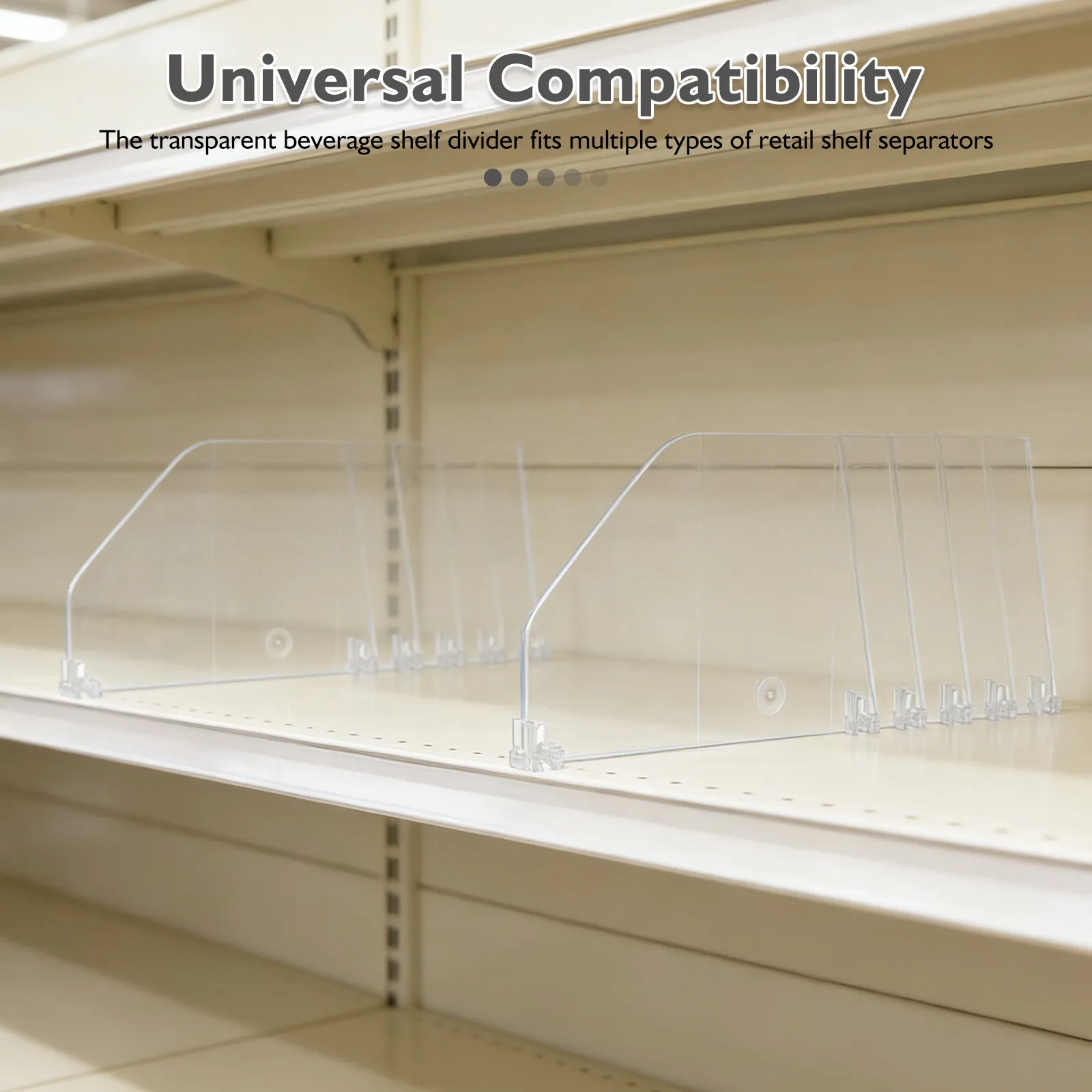 4Pcs Clear Supermarket Shelf Divider 11.2x4.7 Removable Transparent Plastic Shelf Separator for Retail Stores Snacks Pantry