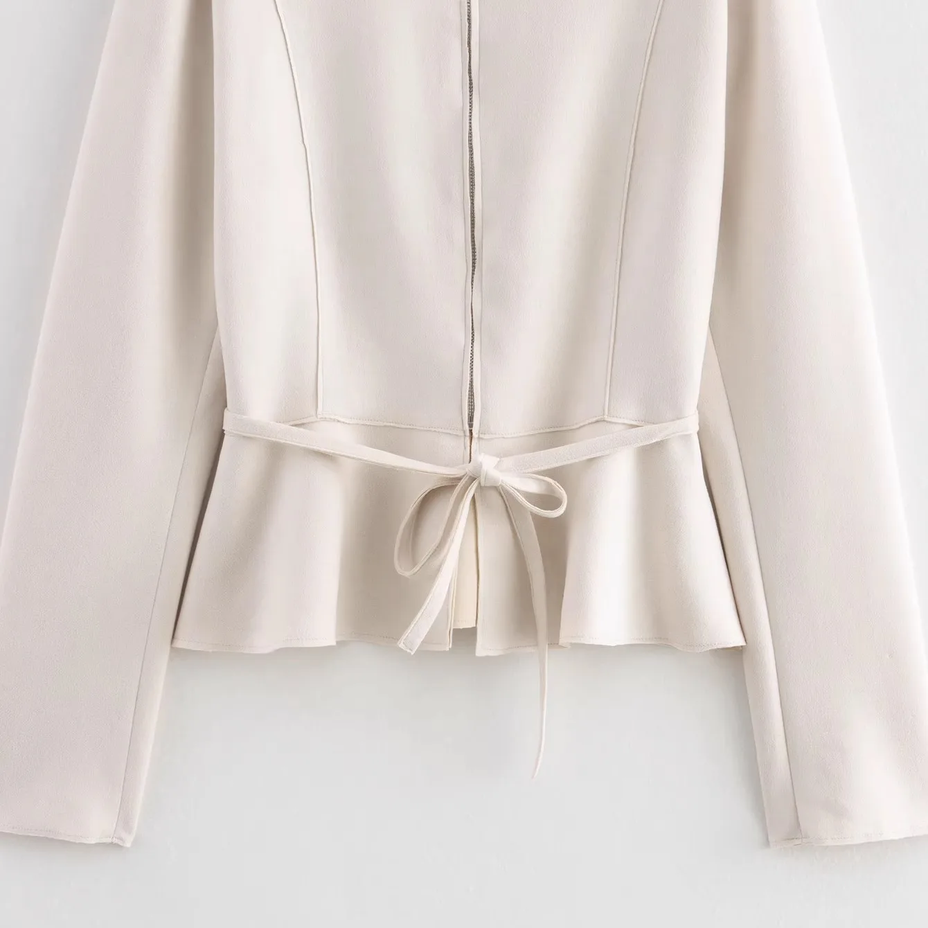 

JNLEAOG Autumn New Women's Faux Velvet ort Skirt Sle Jaet Outerwear Smooth Surface Effect Wind Resistant Long Sve Zi...