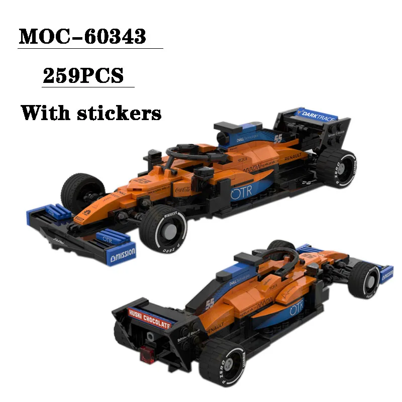 

MOC-60343 Building Block F1 Small Racing Car Splicing Model 259PCS Children's Puzzle Education Birthday Christmas Toy Gift