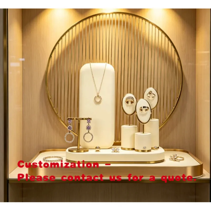 

custom.Elegant Gold Jewelry Display Stand with Velvet Jewelry Showcase Luxury Jewelry