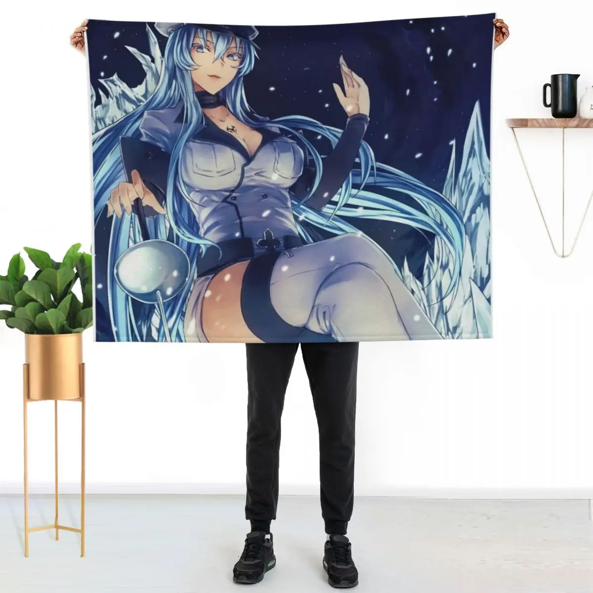 Princes Esdeath Throw Blanket Weighted Luxury Designer Soft Plaid Travel Sleeping Bag Bed covers Blankets