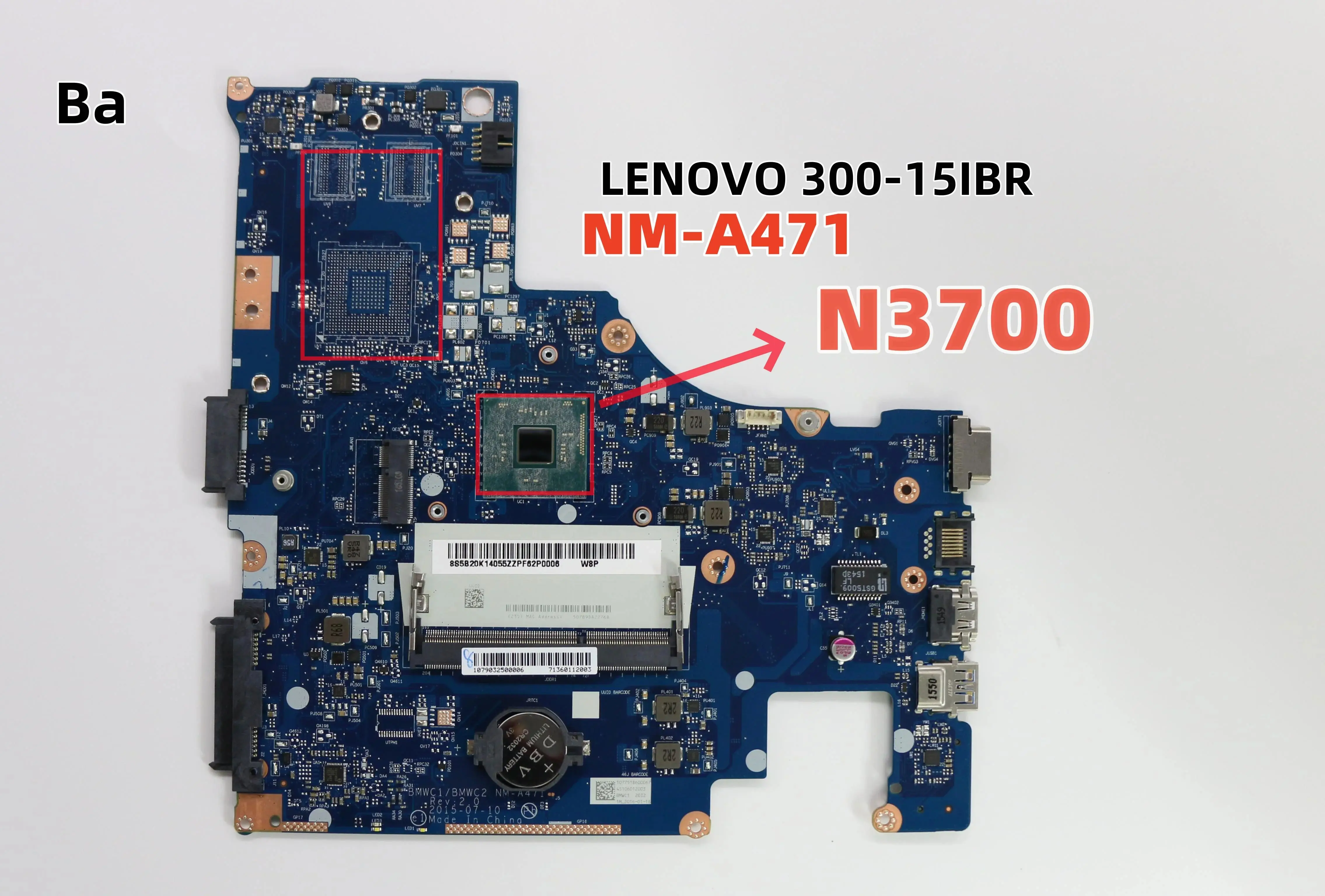 

FOR LENOVO 300-15IBR Laptop motherboard With N3700 CPU BMWC1/BMWC2 NM-A471 Motherboard 100% fully tested