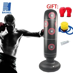 160cm Inflatable Punching Bag PVC Boxing Bag Adults Kids Tumbler Sandbag Boxing Training Stress Relieving Sandbag