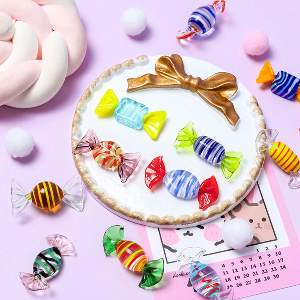 

15Pcs Colorful Glass Candy Decoration Delicate Party Wedding Christmas Table Floor Vase Decor Glass Candy Tea Party Decorations