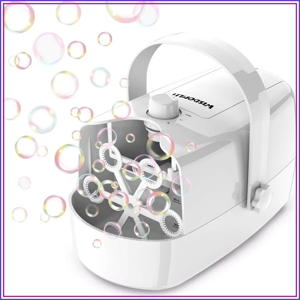 

3-in-1 Bubble Machine, Bubble Blower with 3 Wheels, Small Medium Big Bubbles for Indoor Outdoor Party
