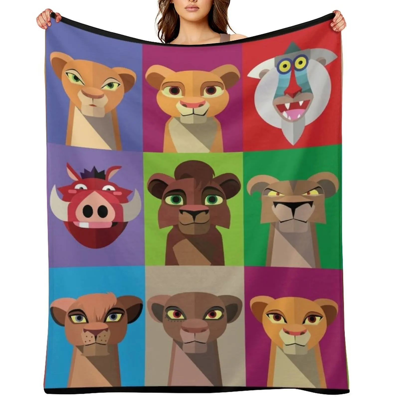 

TLK2 Stylized Icons Throw Blanket blankets ands Thin Hair decorative Blankets