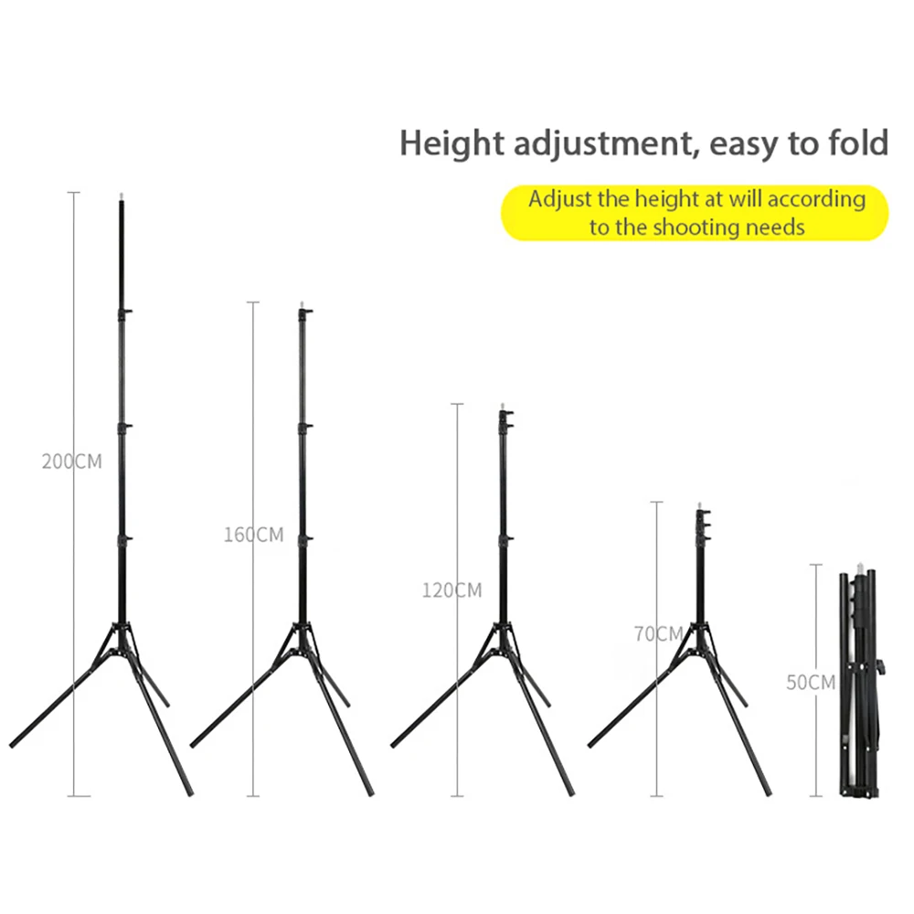 Photography Light Stand Tripod Bracket Thicken Aluminum for YONGNUO YN600L YN300 YN300III YN360 YN200 Video LED Fill Light Flash