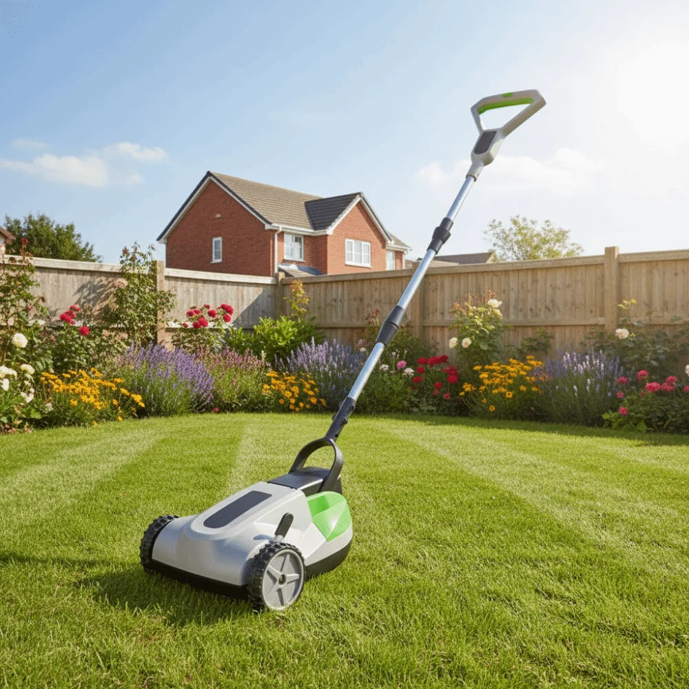 Brushless Electric Lawn Mower Metal Blade Cordless Cordless Lawn Mower Wheeled Lightweight Battery Powered Lawn Care