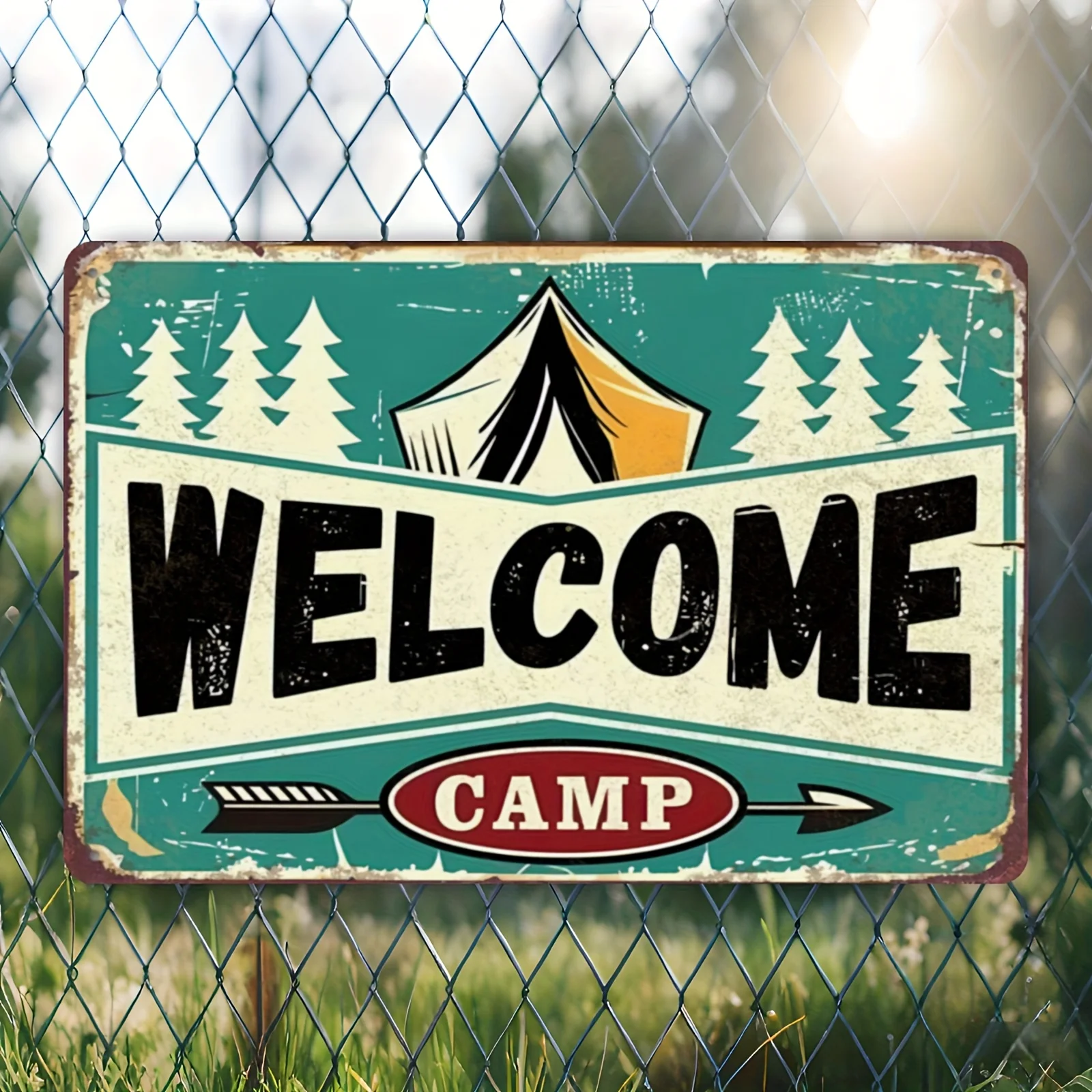 1pc Vintage Camping Wall Decor Sign - 