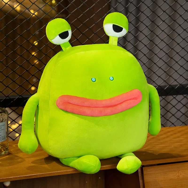 25-65cm Funny Creative Sausage Mouth Green Frog Plush Toy Soft Stuffed Animal Frogs Plushies Throw Pillow Doll for Kids Gifts