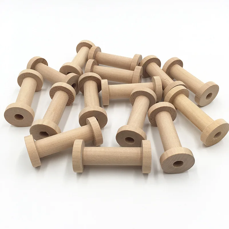 10Pcs/Set Vintage Natural Wooden Spools for Embroidery Sewing Ribbons Twine Wood Crafts Tools Cross Stitch DIY Reels Organizer view 5