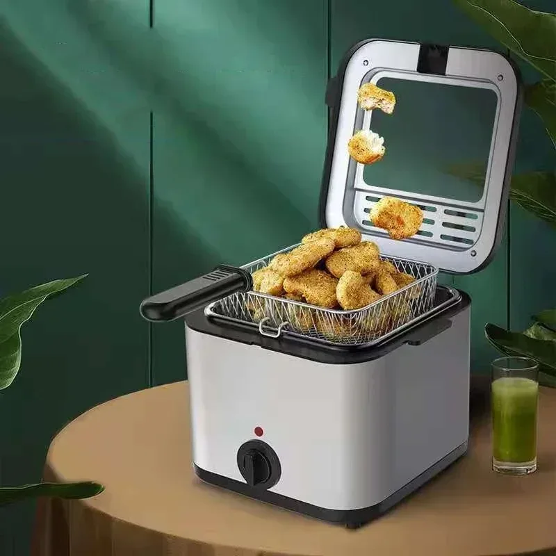 

[2026] Hot Sale Home Electric French Fries Machine You Tiao Machine 2.5L Household Stainless Steel Fryer 220V/1000W Integrated S