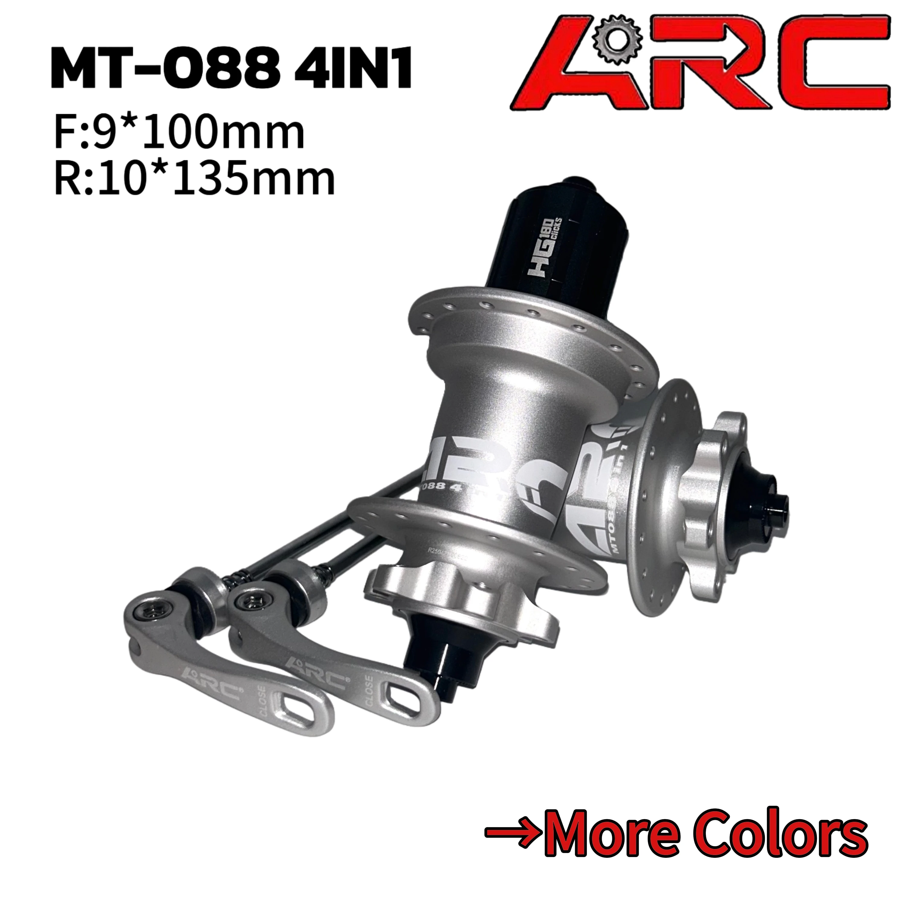 

ARC MT088 4in1 Front/Rear 32 Holes MTB Hub 9*100 10*135mm 6-Pawl 3-Teeth Disc Brake Bearing QR Hub With HG/MS/XD SET