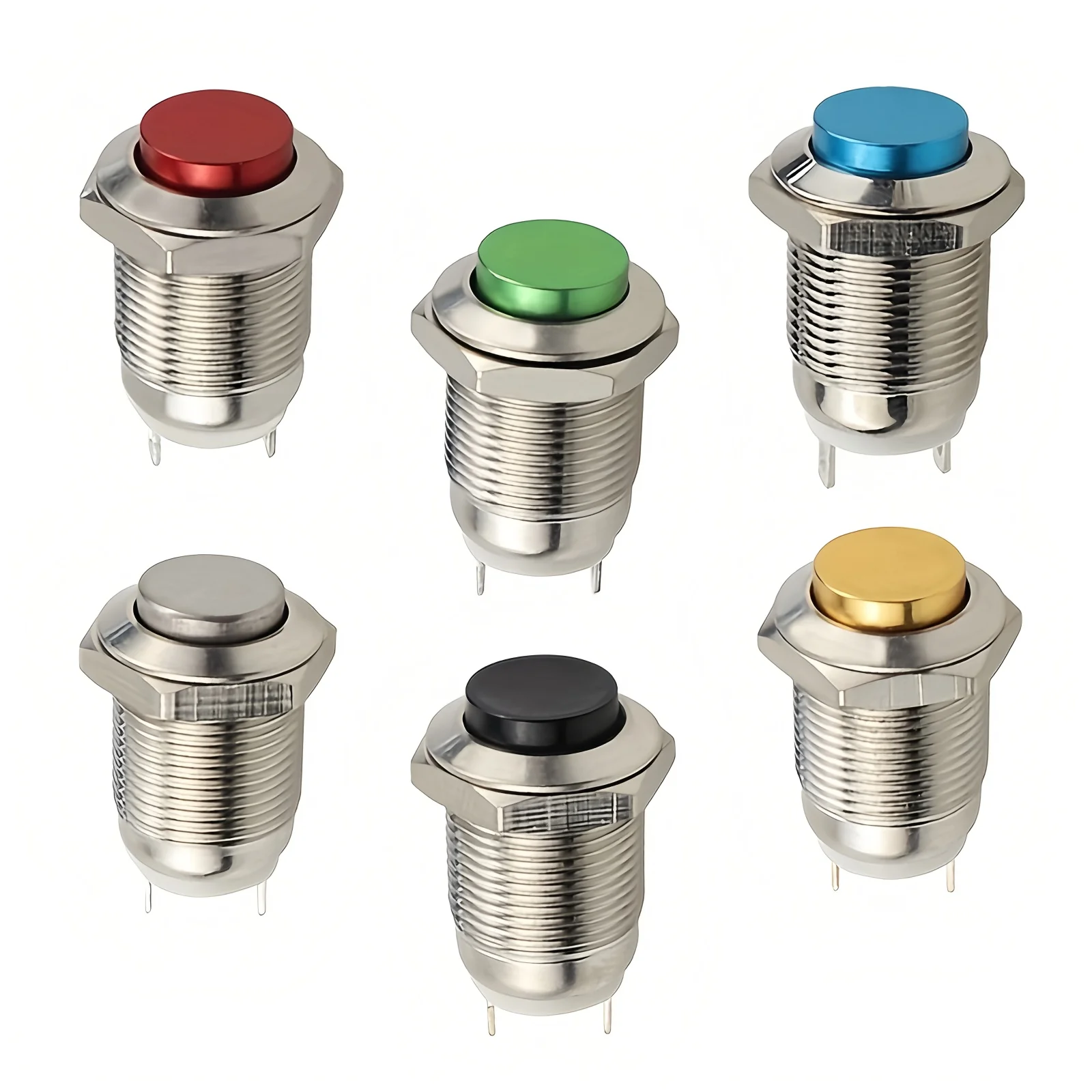 12 مللي متر مفتاح زر معدني مقاوم للماء 1NO 3A عالية الرأس لحظة مناسبة لأجراس الباب سيارة بدء قرون الكمبيوتر إعادة تعيين تلقائي #5
