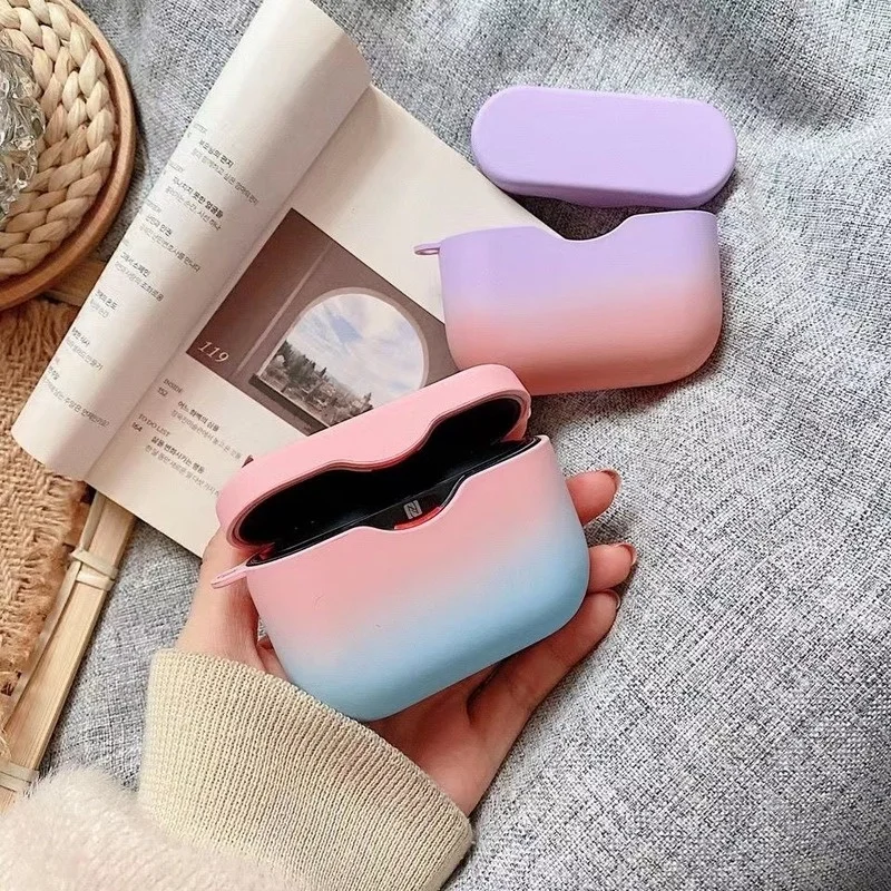 Funda protectora de Color degradado para auriculares SONY WF-1000XM3, a prueba de golpes, antideslizante, táctil, inalámbrico