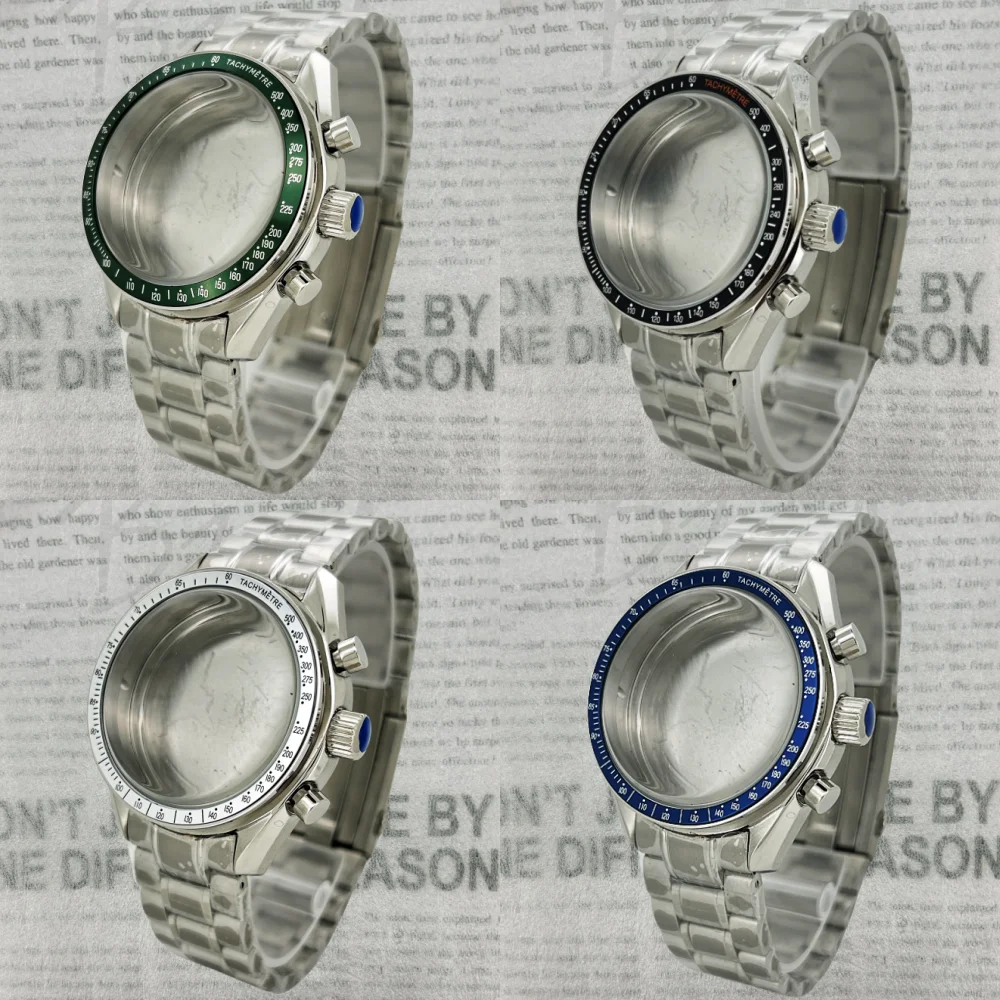 

Top Multifunctional 39.7mm Speedmaster Watch Case Suitable for FIT VK63 Quartz Movement for OMG Watch Parts Fits 20mm Strap Case