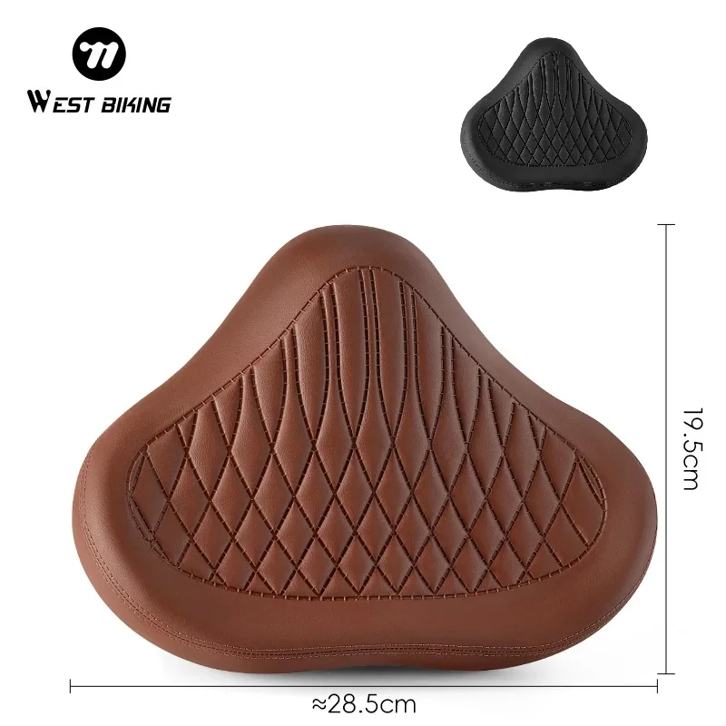 

WEST BIKING Noseless Bike Seat Cushion for Men Women Comfort Wide Bicycle Seat Oversized Comfortable Saddle for Peloton Bikes