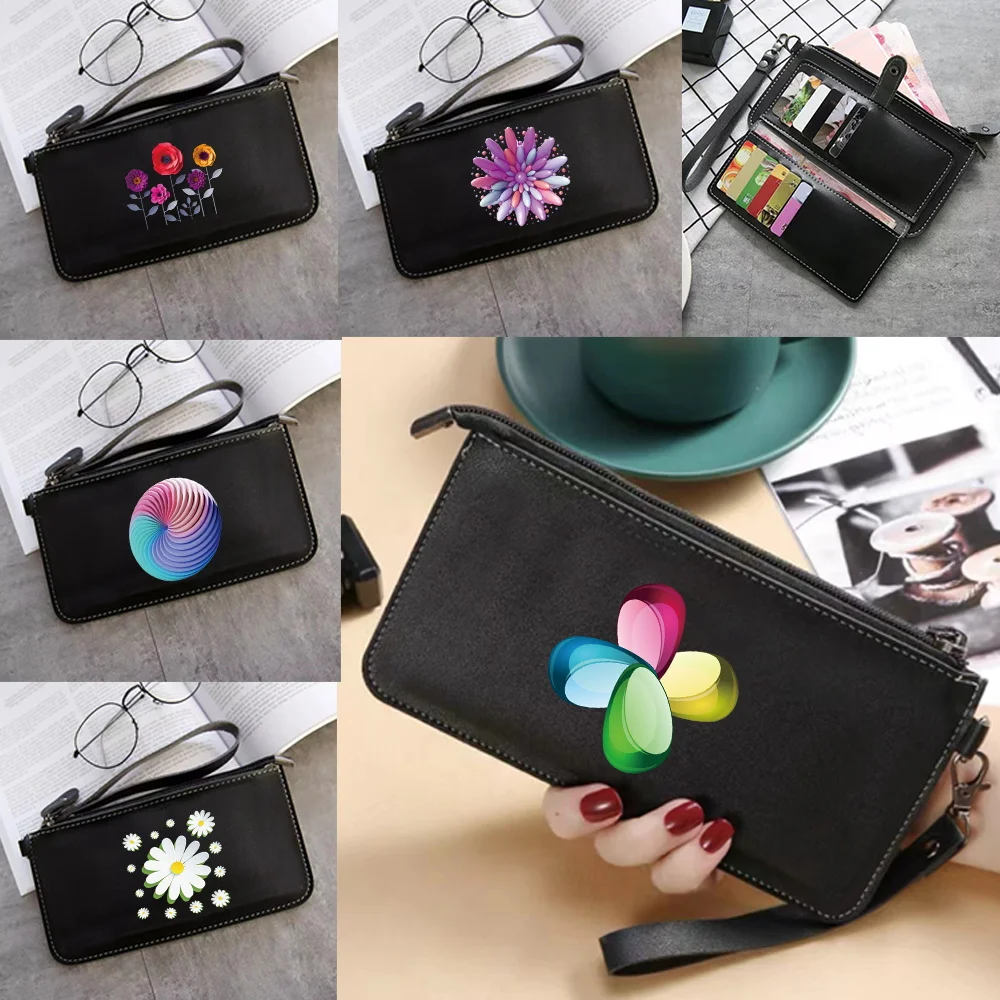 

Модный кожаный картхолдер-кошелек для женщин на молнии, прочный, вместительный, минималистичный клатч с 3D-узором, простой кошелек для монет