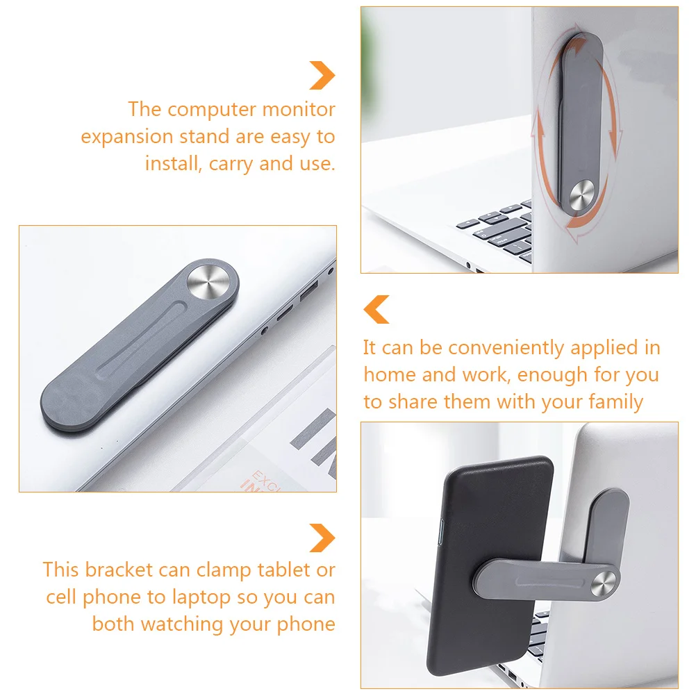 

Portable Phone Holder Cellphone Stand Side Mount Clip Fixed Flat Monitor Laptop Notebook Accessories Lightweight
